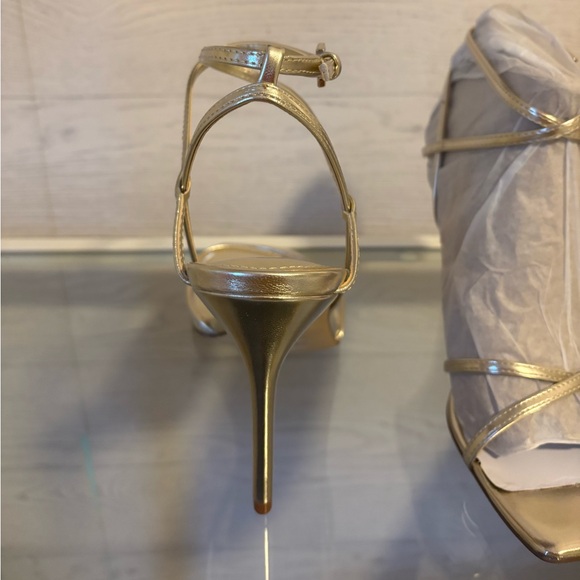 Brand New Calvin Klein Metallic Gold Heeled Sandals - Picture 5 of 8